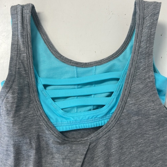 IVivva Double Dutch strappy Tank Top 6 Gray Teal Flow to The Top - Picture 3 of 5